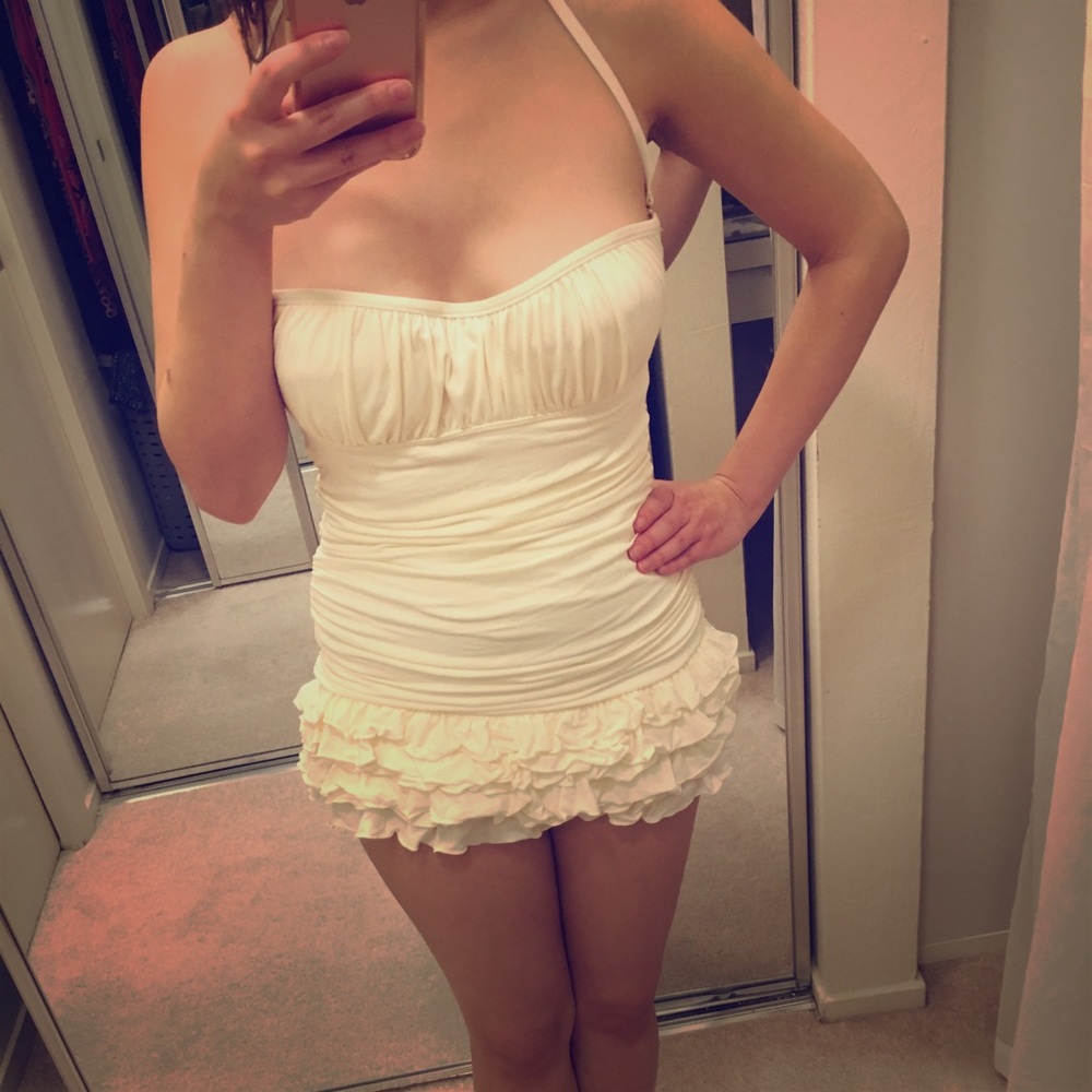 Ivory Juicy Couture one piece swim dress